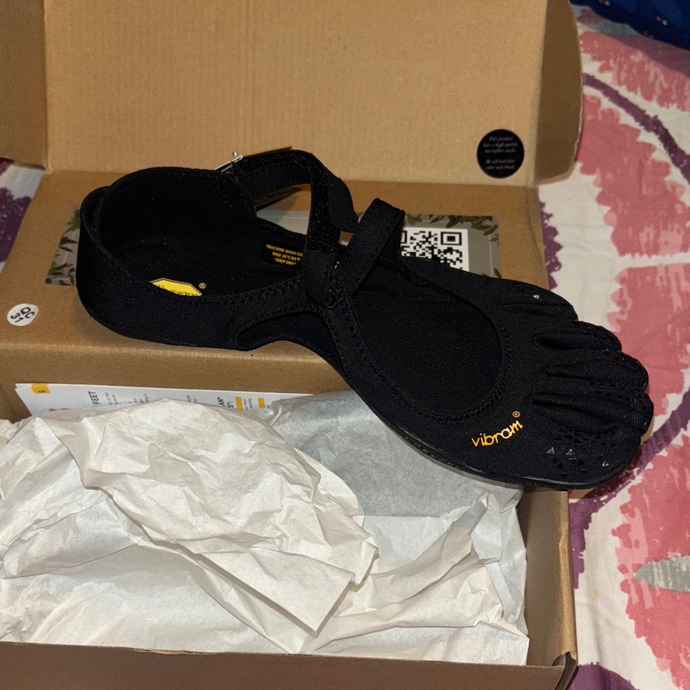 Vibram Black Water Shoes with Yellow Highlights